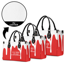 Load image into Gallery viewer, Ancestors Korean,White Logo & Red and White Drip Multiple Sizes Upgraded Luxury Women PU Leather Handbag