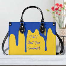 Load image into Gallery viewer, DRIP Blue CR Logo & Gold Multiple Sizes Upgraded Luxury Women PU Leather Handbag