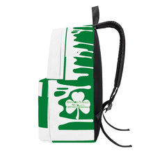 Load image into Gallery viewer, Ancestors Irish, White Logo, White Drip & Green Cotton Backpack