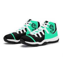 Load image into Gallery viewer, SWAN Mint Green Dragon Logo, Mint Green, Black High Top Air Retro Sneakers - White