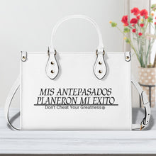 Load image into Gallery viewer, Ancestors Latino, Black Logo & White & Black Stripes Multiple Sizes Upgraded Luxury Women PU Leather Handbag