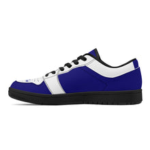 Load image into Gallery viewer, DCYG Blue & White, Black Sole Low-Top Leather Sneakers