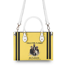 Load image into Gallery viewer, Ancestors+ Black Family, Black Logo & Black Stripes, Yellow Multiple Sizes Upgraded Luxury Women PU Leather Handbag