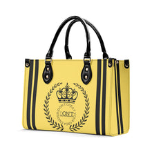 Load image into Gallery viewer, Royalty 24 Black Logo ,Stripe & Yellow Multiple Sizes Upgraded Luxury Women PU Leather Handbag