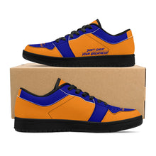 Load image into Gallery viewer, DCYG G4's Orange & Blue, Black Sole Low-Top Leather Sneakers