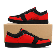 Load image into Gallery viewer, DCYG G4's Red & Black, Black Sole Low-Top Leather Sneakers