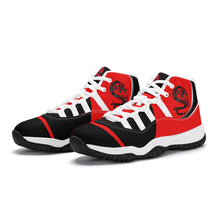 Load image into Gallery viewer, SWAN Red Dragon Logo, Red, Black ,WhiteHigh Top Air Retro Sneakers - White