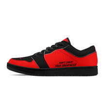 Load image into Gallery viewer, DCYG G4's Red & Black, Black Sole Low-Top Leather Sneakers