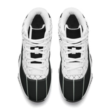 Load image into Gallery viewer, DX4 Black Logo. White ,Black Netting ,Design & White High Top Air Retro Sneakers - White