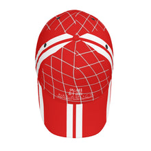 Load image into Gallery viewer, Ancestors Japanese White Logo, Netting & Red Curved Brim Baseball Cap (AOP)