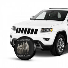 Load image into Gallery viewer, Ancestors + Latino Family, White Logo, Black Tire cover