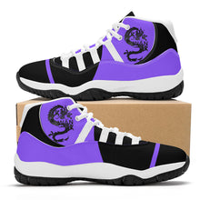 Load image into Gallery viewer, SWAN Black, White Logo, Purple ,Black High Top Air Retro Sneakers - White