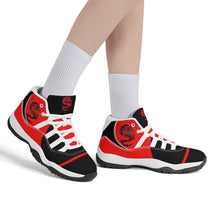 Load image into Gallery viewer, SWAN Red Dragon Logo, Red, Black ,WhiteHigh Top Air Retro Sneakers - White