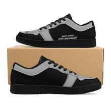 Load image into Gallery viewer, DCYG G4's Black & Grey, Black Sole Low-Top Leather Sneakers