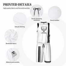 Load image into Gallery viewer, Ancestors Native, White Logo, Black Stripes & White Basketball Uniform Jersey Set