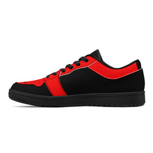 Load image into Gallery viewer, DCYG G4's Black & Red, Black Sole Low-Top Leather Sneakers