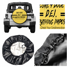 Load image into Gallery viewer, Cure 4 Doge Black Logo, Stripes & Gold Tire cover