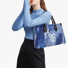 Load image into Gallery viewer, DRIP LO White Logo & Denim Multiple Sizes Upgraded Luxury Women PU Leather Handbag