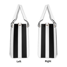 Load image into Gallery viewer, Ancestors Native, Black Logo & White and Black Multiple Sizes Upgraded Luxury Women PU Leather Handbag