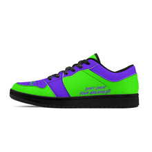 Load image into Gallery viewer, DCYG G4's Purple & Green Black Sole Low-Top Leather Sneakers