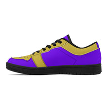 Load image into Gallery viewer, DCYG 4G's Purple & Gold, Black Sole Low-Top Leather Sneakers
