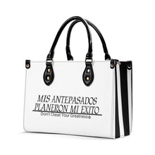Load image into Gallery viewer, Ancestors Latino, Black Logo & White & Black Stripes Multiple Sizes Upgraded Luxury Women PU Leather Handbag