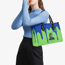 Load image into Gallery viewer, Ancestors Muslim, Female , Blue Logo , Blue Drip & GreenMultiple Sizes Upgraded Luxury Women PU Leather Handbag