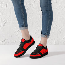 Load image into Gallery viewer, DCYG G4's Red & Black, Black Sole Low-Top Leather Sneakers