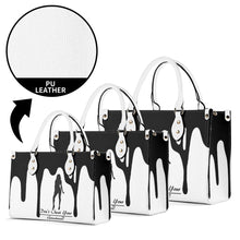 Load image into Gallery viewer, DRIP SF Black Logo & White Multiple Sizes Upgraded Luxury Women PU Leather Handbag