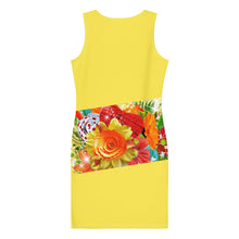 Load image into Gallery viewer, Orange and Yellow Floral Design Bodycon dress