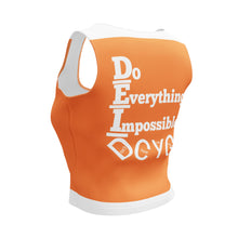 Load image into Gallery viewer, DCYG DEI 24 White & Orange Crop Top