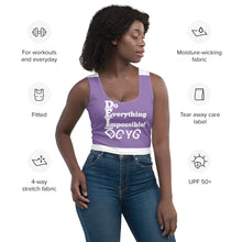 Load image into Gallery viewer, DCYC DEI 24 White & Purple Crop Top