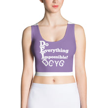 Load image into Gallery viewer, DCYC DEI 24 White & Purple Crop Top