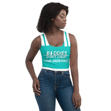 Load image into Gallery viewer, DCYG FX Baddies awhile Logo & Turquoise Crop Top