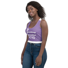 Load image into Gallery viewer, DCYC DEI 24 White & Purple Crop Top