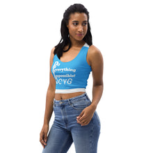 Load image into Gallery viewer, DCYG DEI 24 White & Turquoise Crop Top