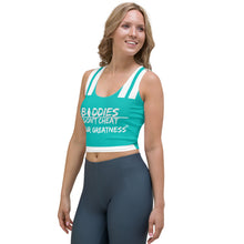 Load image into Gallery viewer, DCYG FX Baddies awhile Logo & Turquoise Crop Top