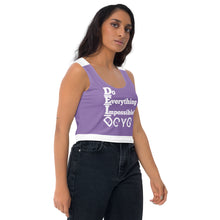 Load image into Gallery viewer, DCYC DEI 24 White & Purple Crop Top