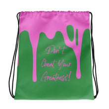 Load image into Gallery viewer, DCYG DRIP Pink Logo & Green Drawstring bag