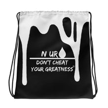 Load image into Gallery viewer, DCYG Ur N Drip White Logo & Black Drawstring bag