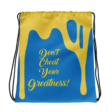 Load image into Gallery viewer, DCYG DRIP Gold Logo & Navy Blue Drawstring bag