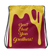 Load image into Gallery viewer, DCYG DRIP Gold Logo & Burgundy Drawstring bag