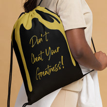 Load image into Gallery viewer, DCYG DRIP Gold Logo & Black Drawstring bag