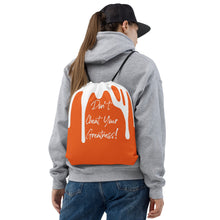 Load image into Gallery viewer, DYCG DRIP White & Orange Drawstring bag