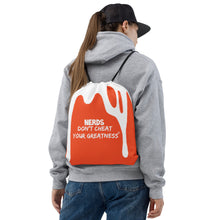 Load image into Gallery viewer, DCYG DRIP NERDS White Logo & Orange Drawstring bag