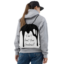 Load image into Gallery viewer, DCYG DRIP Black logo & White Drawstring bag