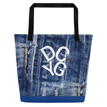 Load image into Gallery viewer, DCYG Denim & White Logo Tote Bag