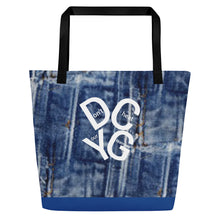 Load image into Gallery viewer, DCYG Denim & White Logo Tote Bag