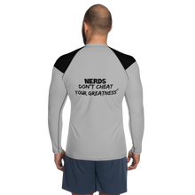 Load image into Gallery viewer, DCYG NERDS Black Logo & Grey Men's Rash Guard