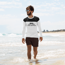 Load image into Gallery viewer, DCYG NERDS Black Logo & White Men's Rash Guard